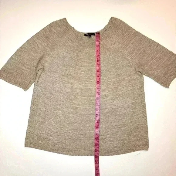 Cable & Gauge Womens Tan Short Sleeve Sweater Size XL - Picture 2 of 4